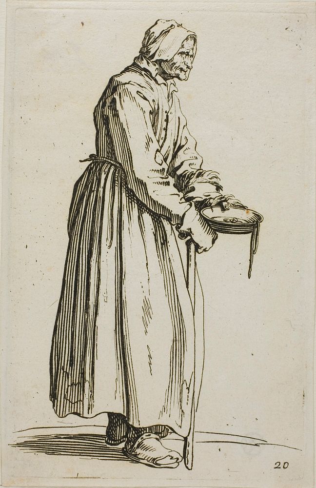 Woman Beggar Holding Alms, plate 20 from The Beggars by Jacques Callot