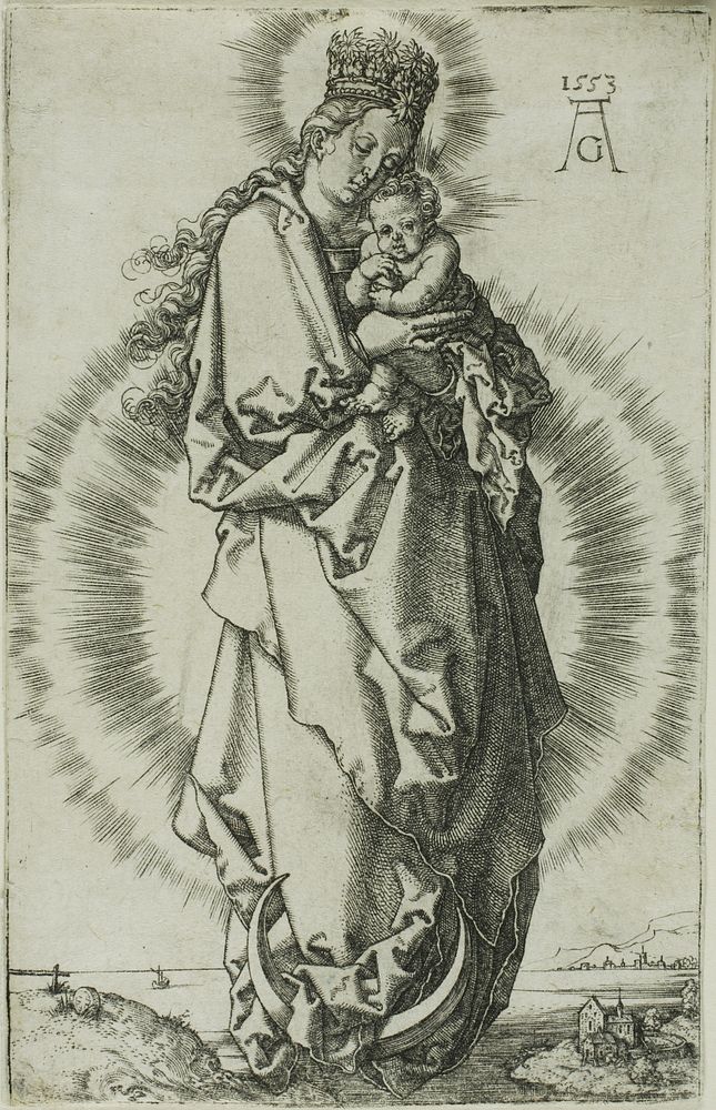 The Virgin and Child on a Crescent Moon by Heinrich Aldegrever
