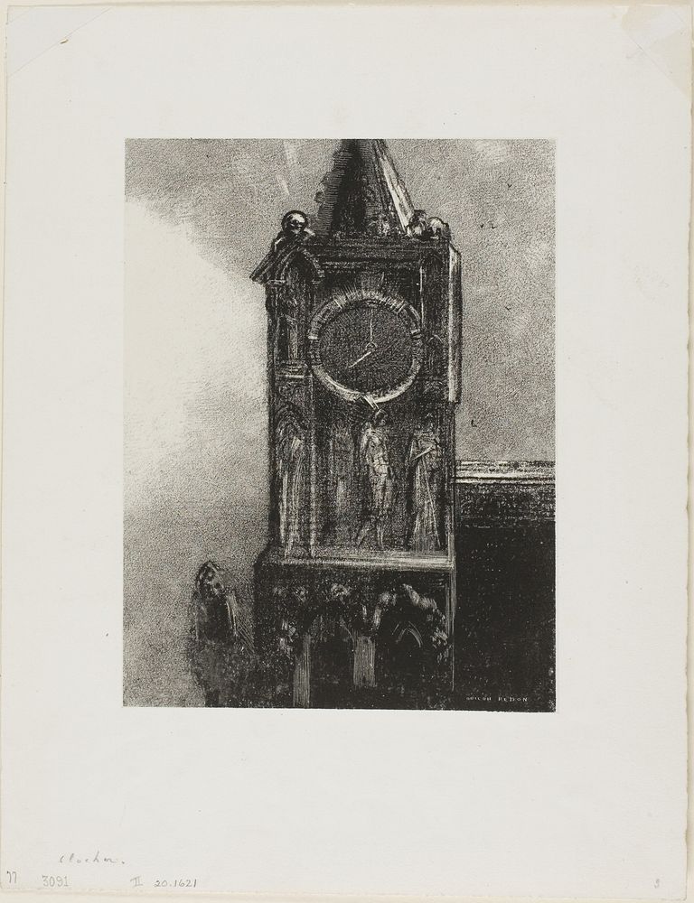 A Bell in the Tower Was Ringing the Hour, plate 4 from Edmond Picard's Le Jure by Odilon Redon