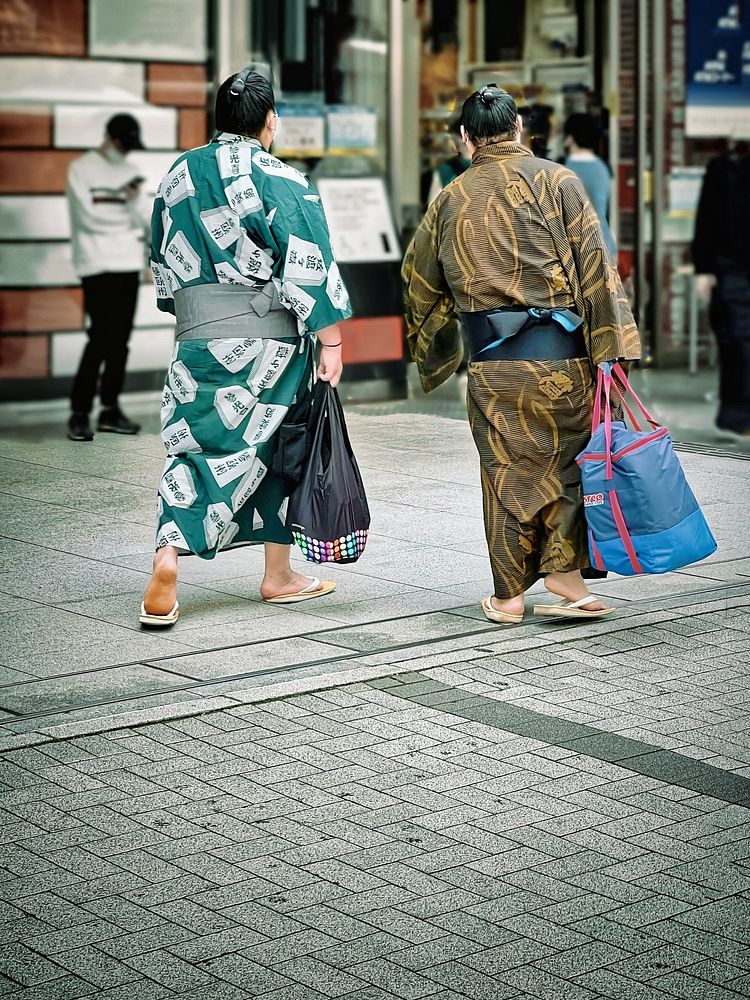 Sumo wrestlers yukata, Tokyo, Japan.