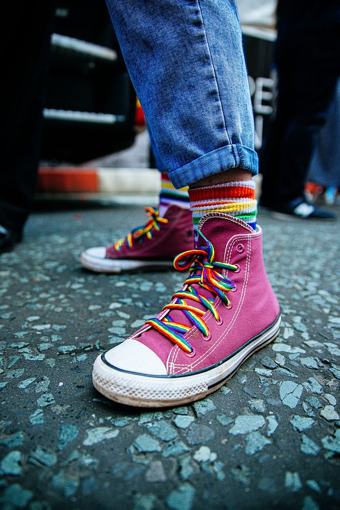 Manchester pride celebration, rainbow rope sneaker,