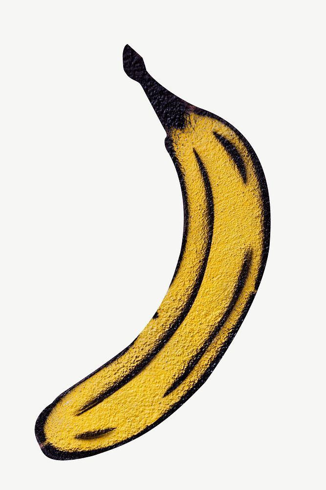 Banana graffiti collage element psd