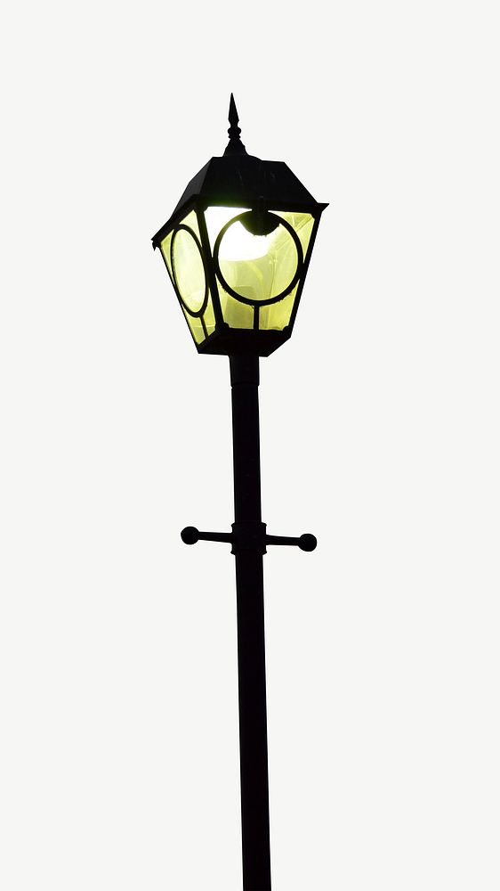 Lamppost collage element psd