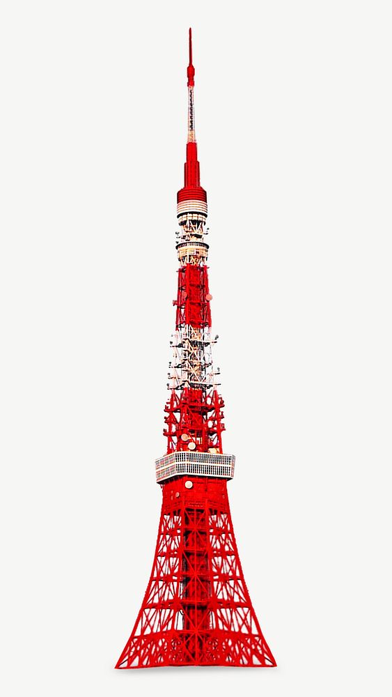 Tokyo tower landmark collage element psd