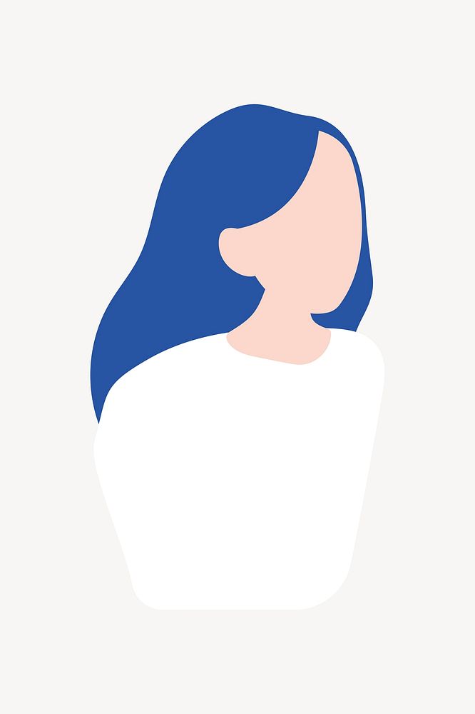 Faceless woman collage element  vector