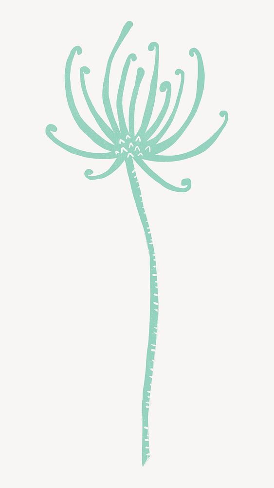 Dandelion bud illustration collage element psd