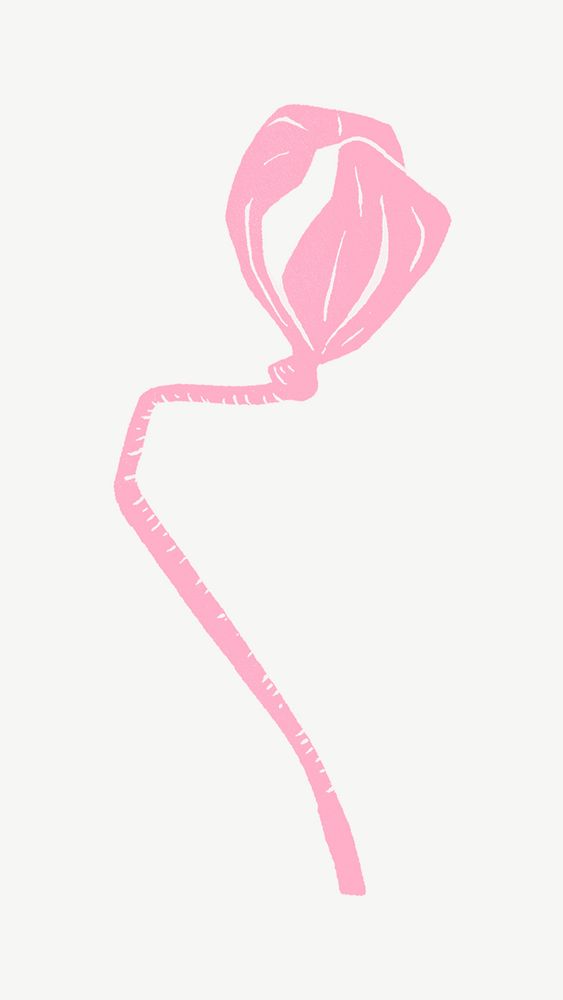 Pink closed petals illustration collage element psd