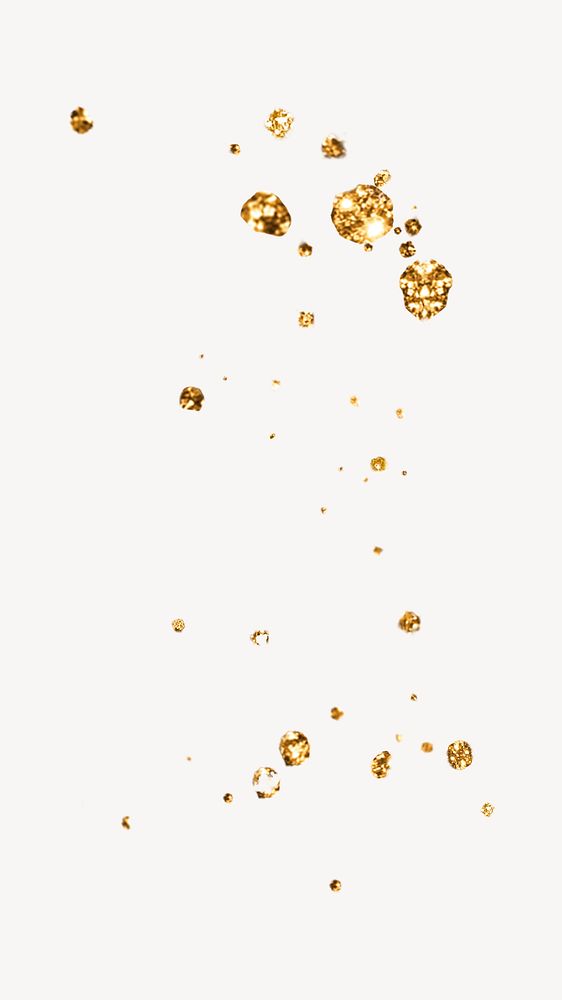 Gold glitter specks collage element psd