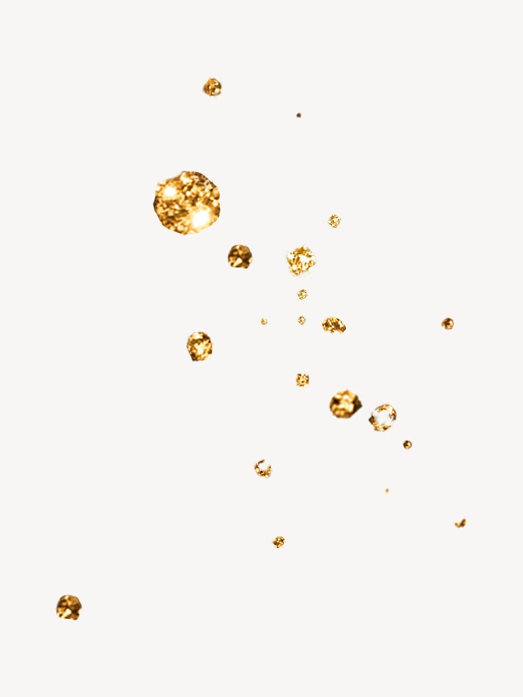 Gold glitter collage element psd