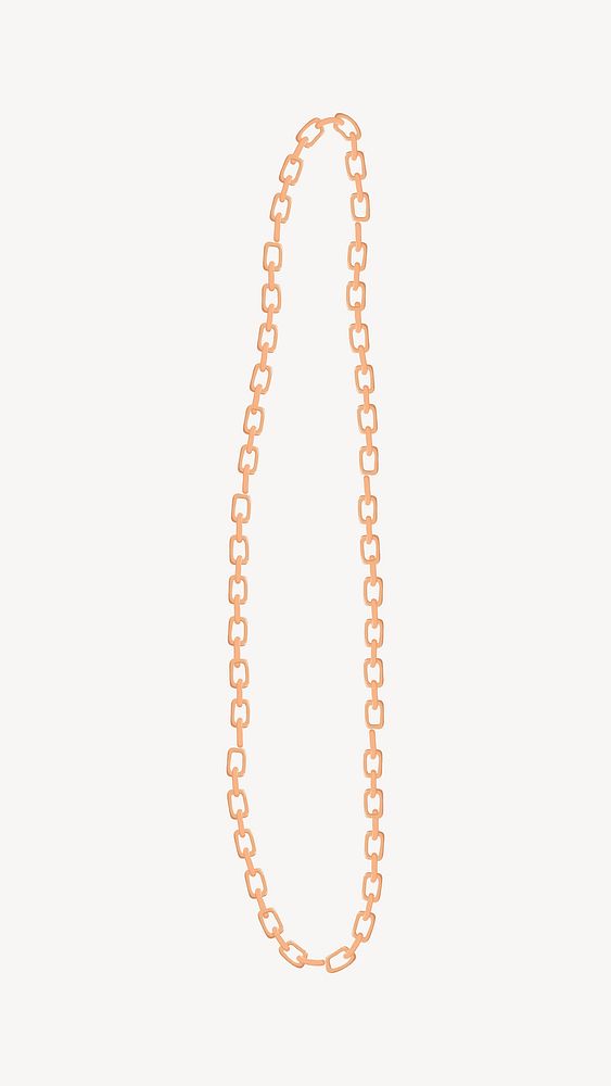 Gold chain necklace collage element vector