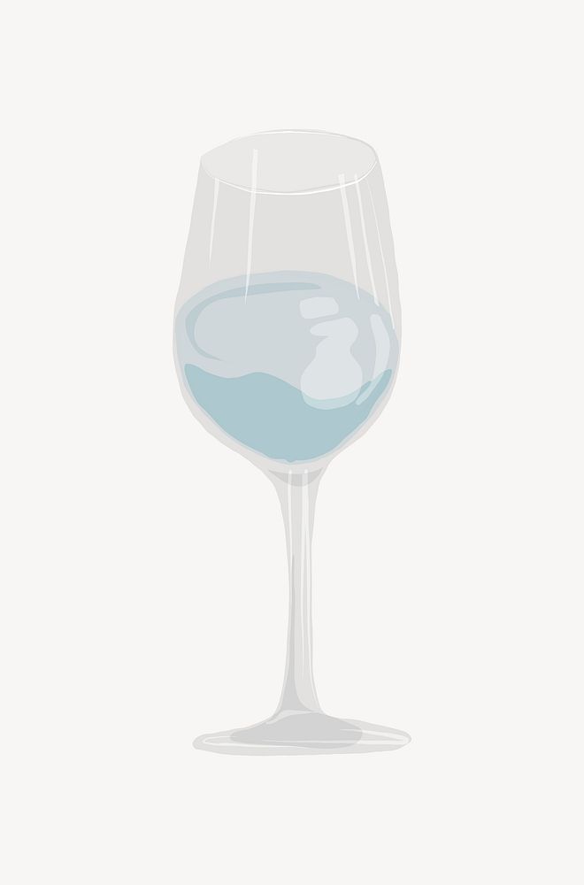 Wine glass & water collage element vector