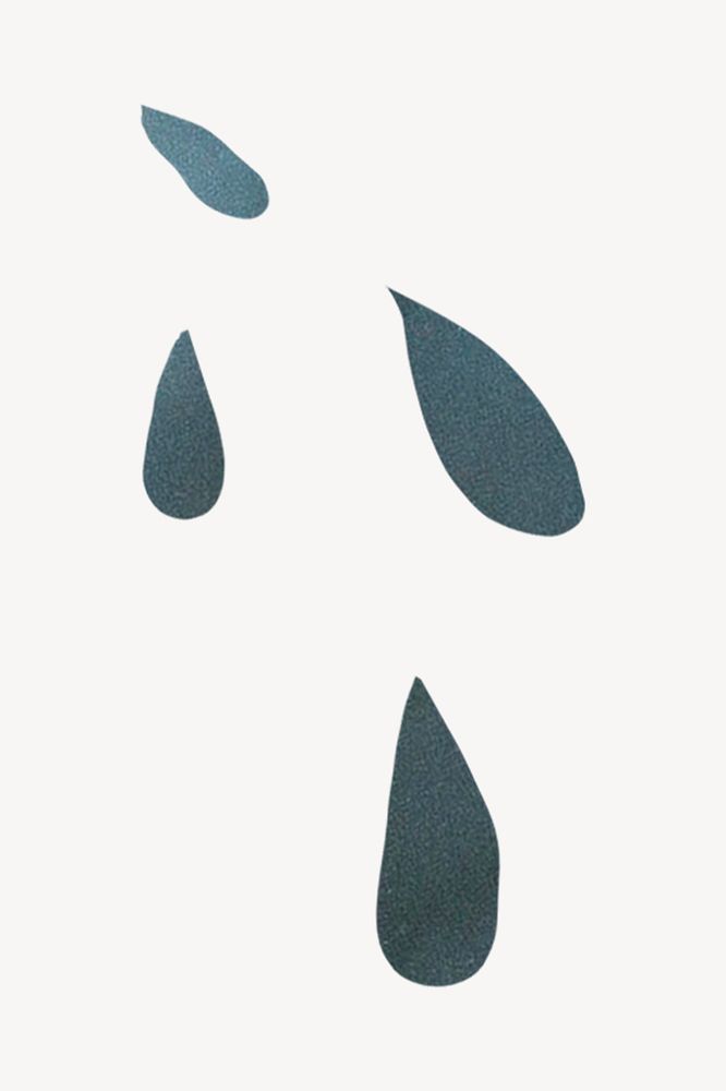 Paper water drops collage element psd