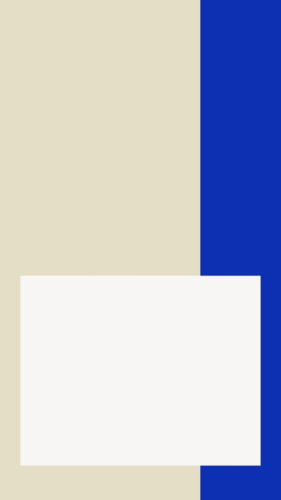 Beige blue frame phone wallpaper, collage element vector