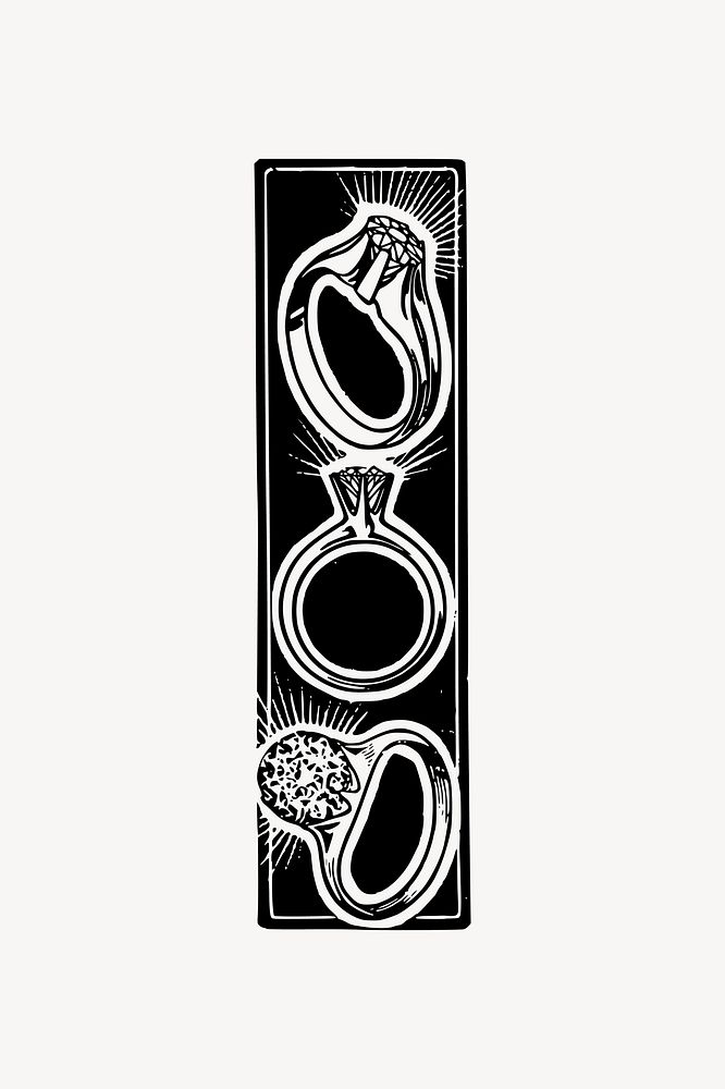 Diamond rings clip art vector. Free public domain CC0 image.