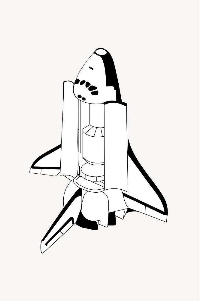 Spaceship clipart illustration vector. Free public domain CC0 image.