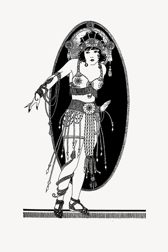 Female dancer illustration vector. Free public domain CC0 image.