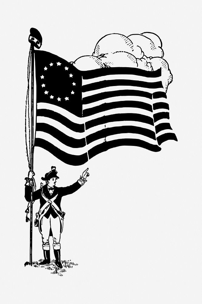 Silhouette soldier illustration. Free public domain CC0 image.