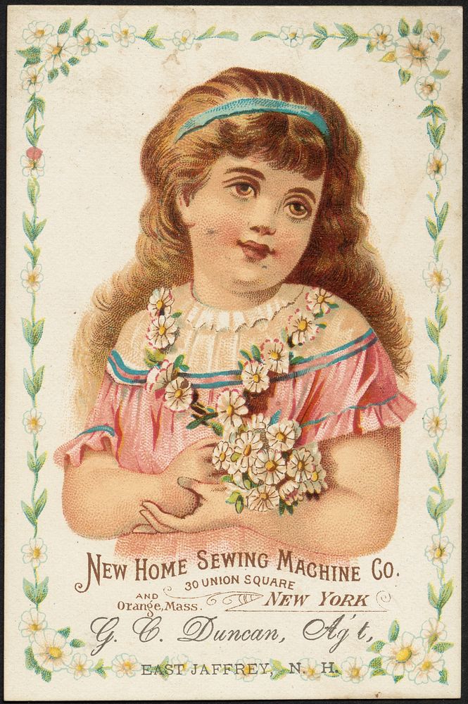             New Home Sewing Machine Co. 30 Union Square, New York and Orange Mass.          