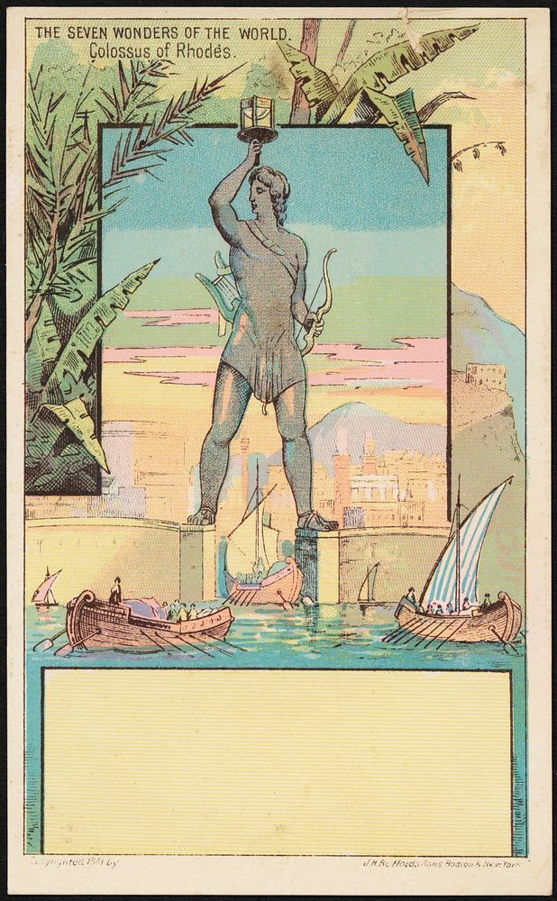             The seven wonders of the world. Colossus of Rhodes.          