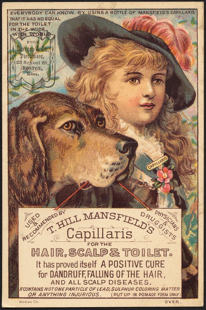             T. Hill Mansfield's Capillaris for the hair, scalp & toilet. It has proved itself to be a positive cure for…