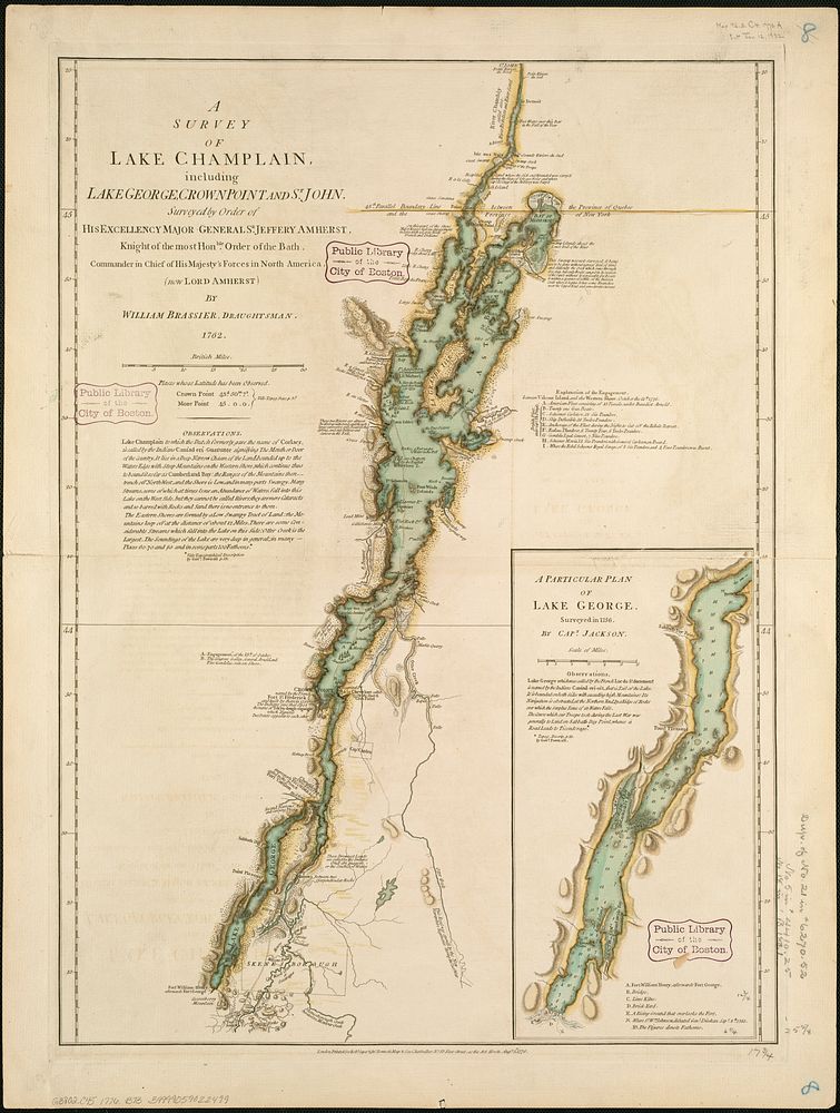             A survey of Lake Champlain, including Lake George, Crown Point, and St. John : surveyed by order of His…