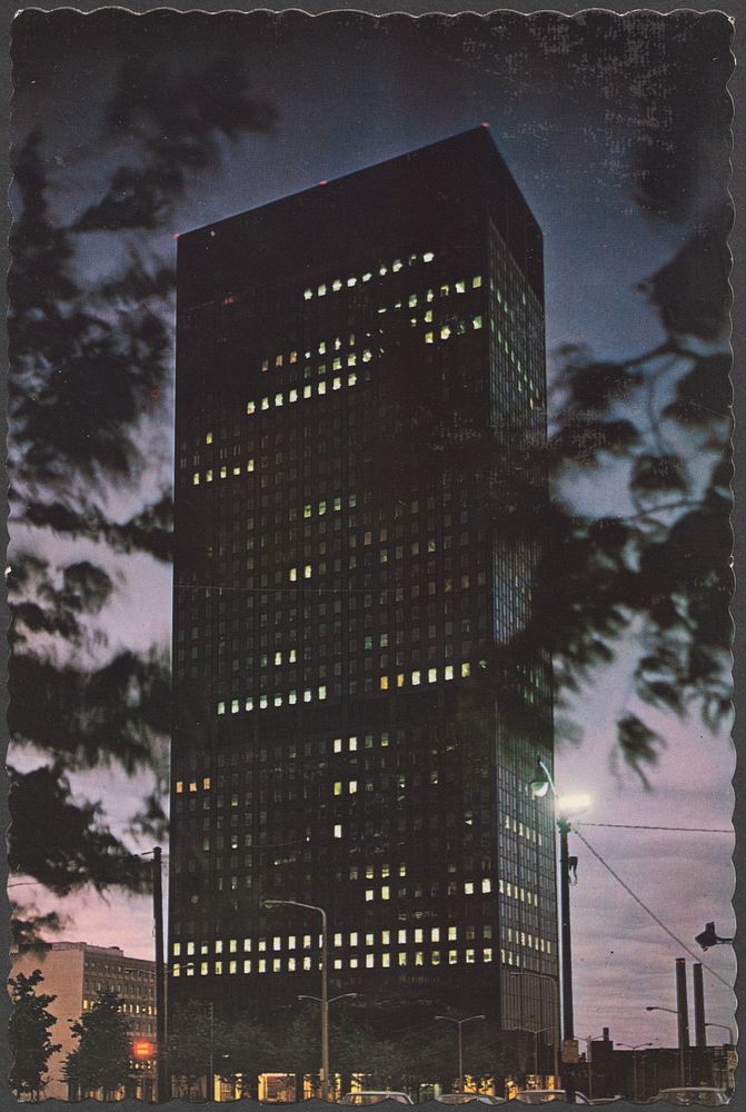             Erieview Tower at night, Cleveland, Ohio          