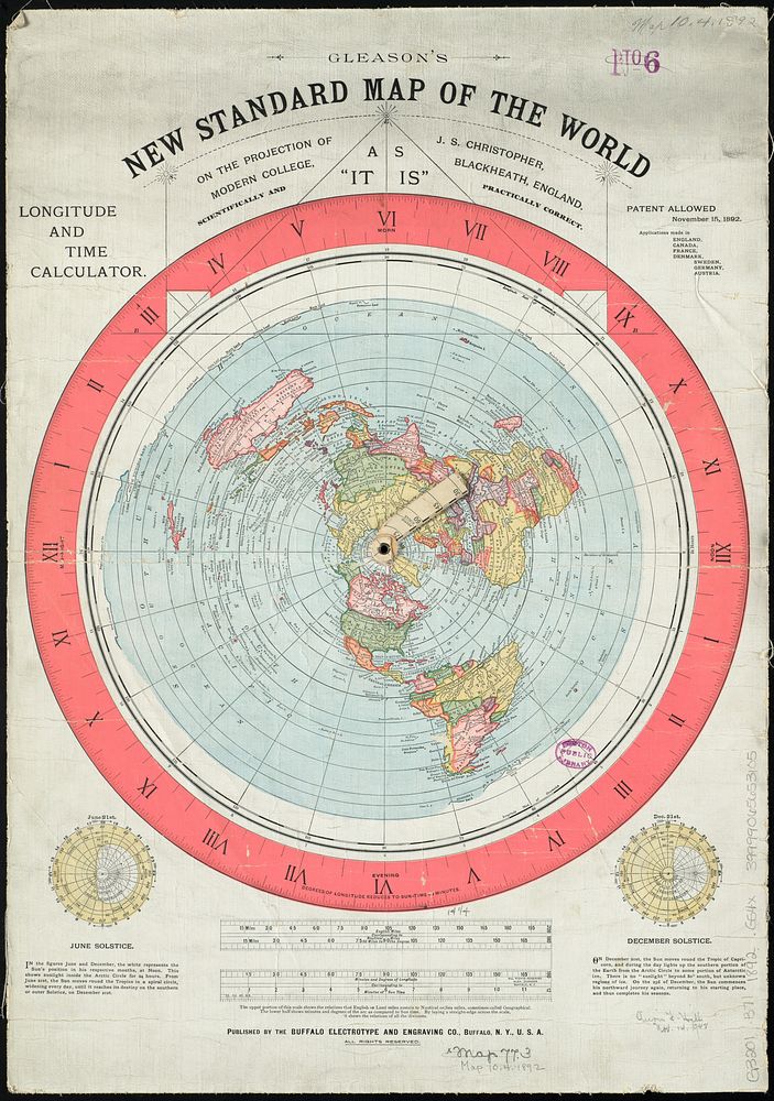             Gleason's new standard map of the world : on the projection of J. S. Christopher, Modern College, Blackheath…