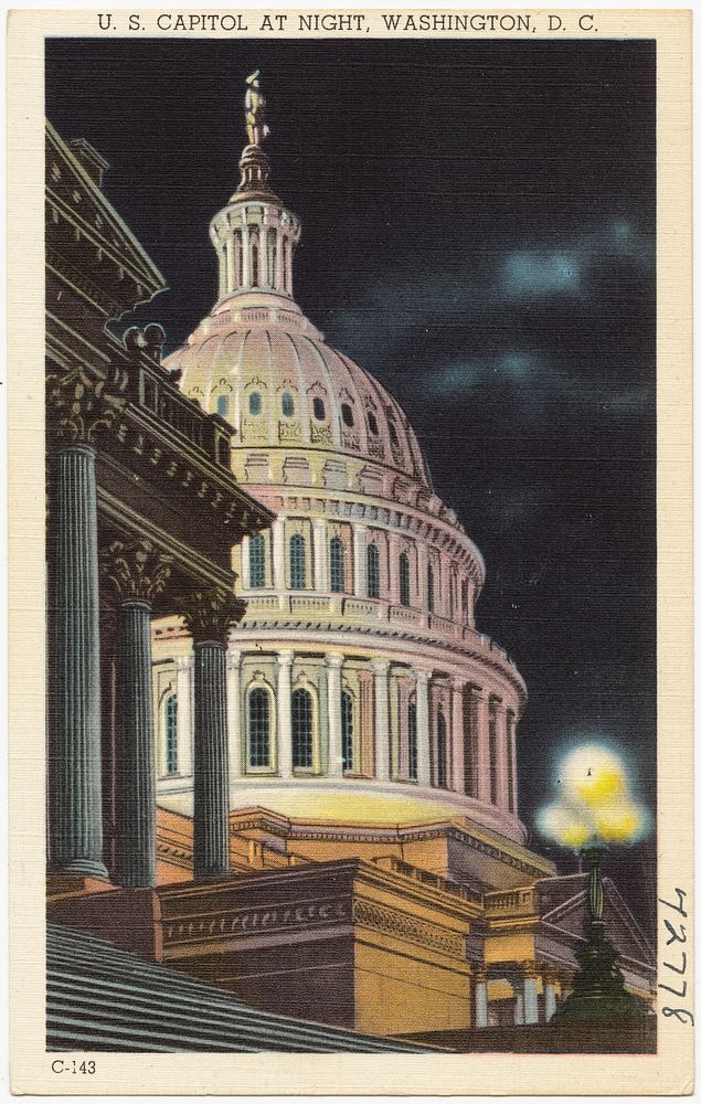             U. S. Capitol at night, Washington, D. C.          