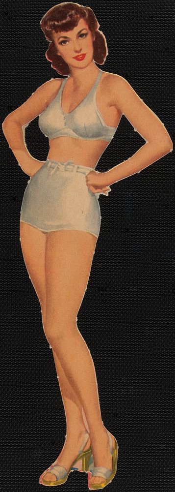             Ava Gardner paper doll with hands on hips          