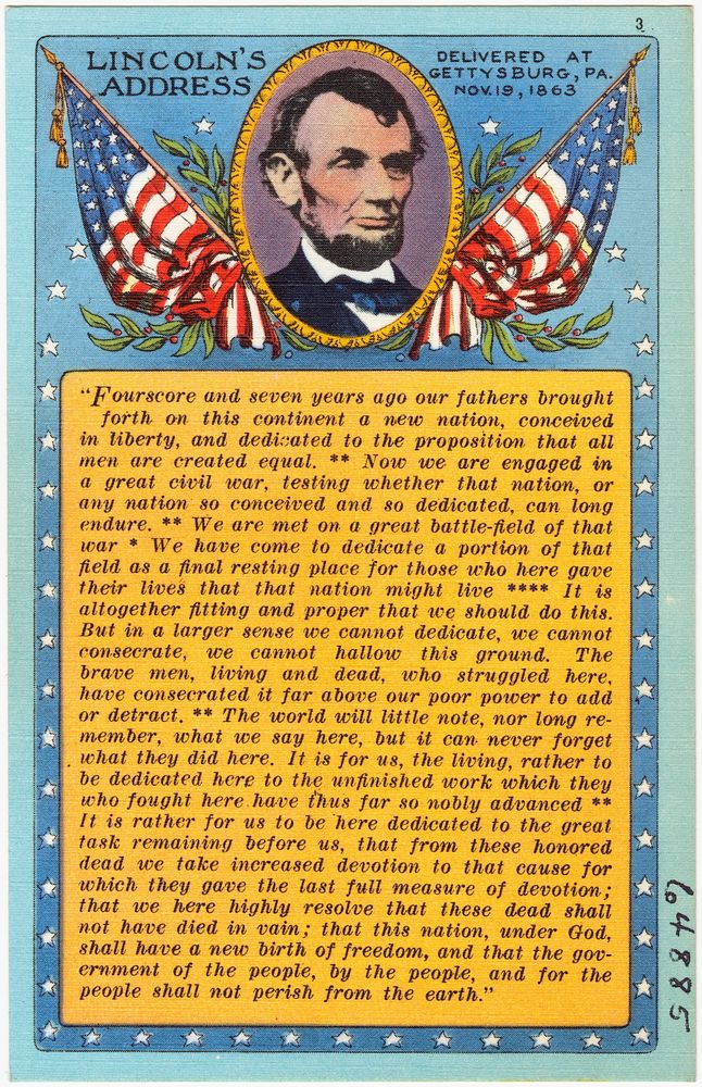             Lincoln's Address, delivered at Gettysburg, PA. Nov. 19, 1863          