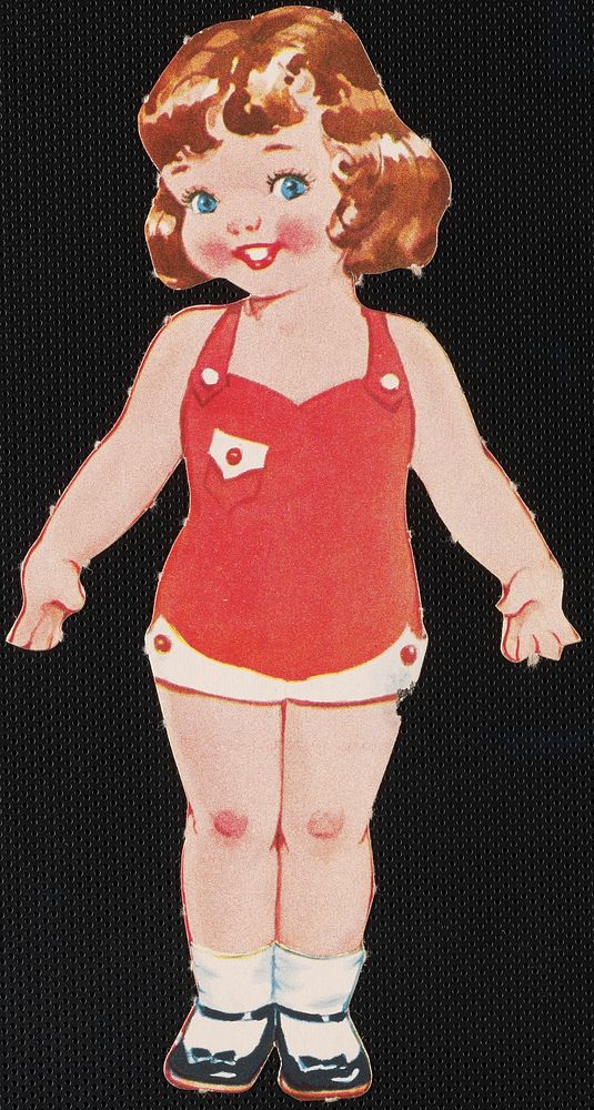             Betty paper doll with head turned to the left          