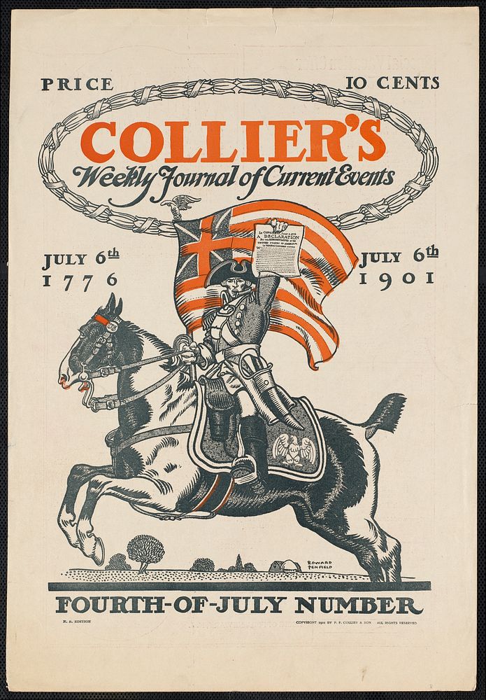             Collier's weekly journal of current events, Fourth-of-July number. July 6th, 1776, July 6th 1901.           by…