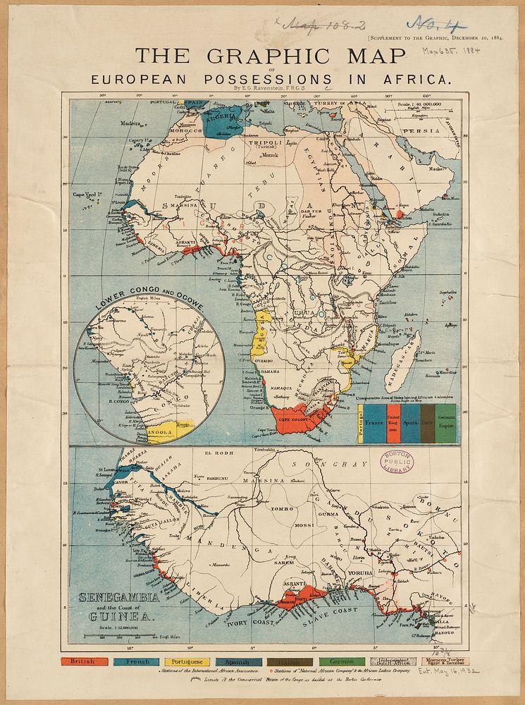             The graphic map of European possessions in Africa          