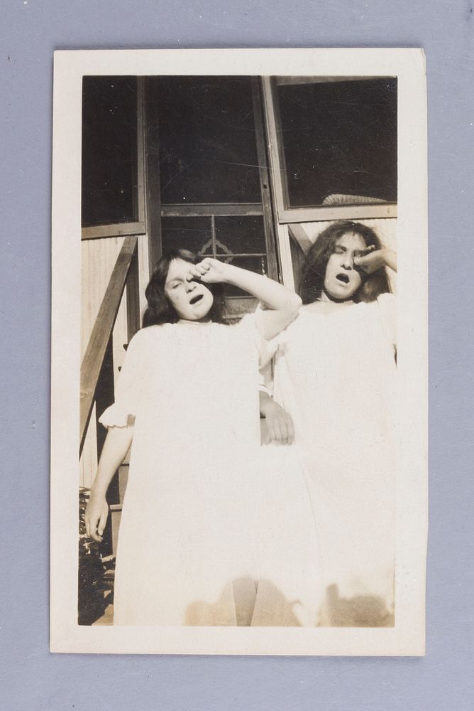 Untitled (Two Girls on Porch Steps Yawning)