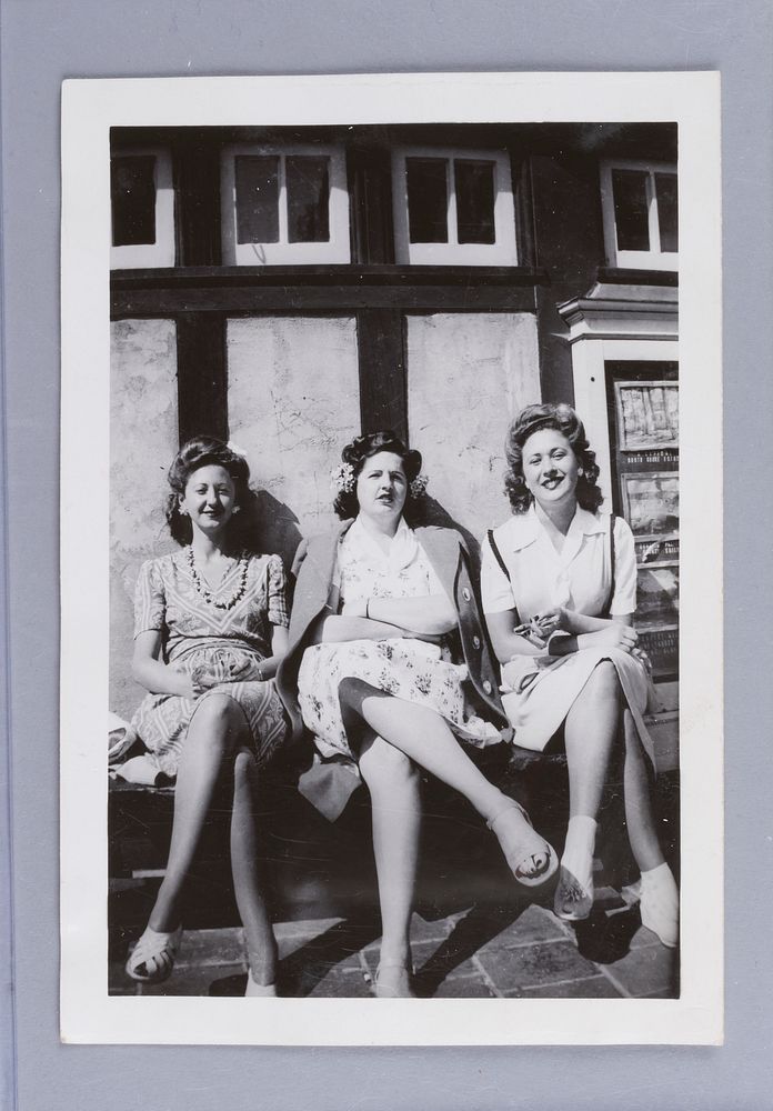 Untitled (Three Young Women Sitting on a Bench)