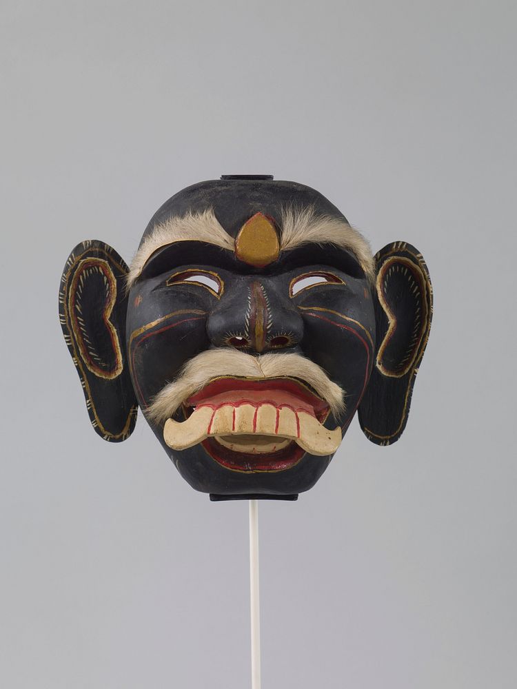 Black-Faced Male Ceremonial Mask for the Giant Puppet Dance (Barong Landung Jero Gede)