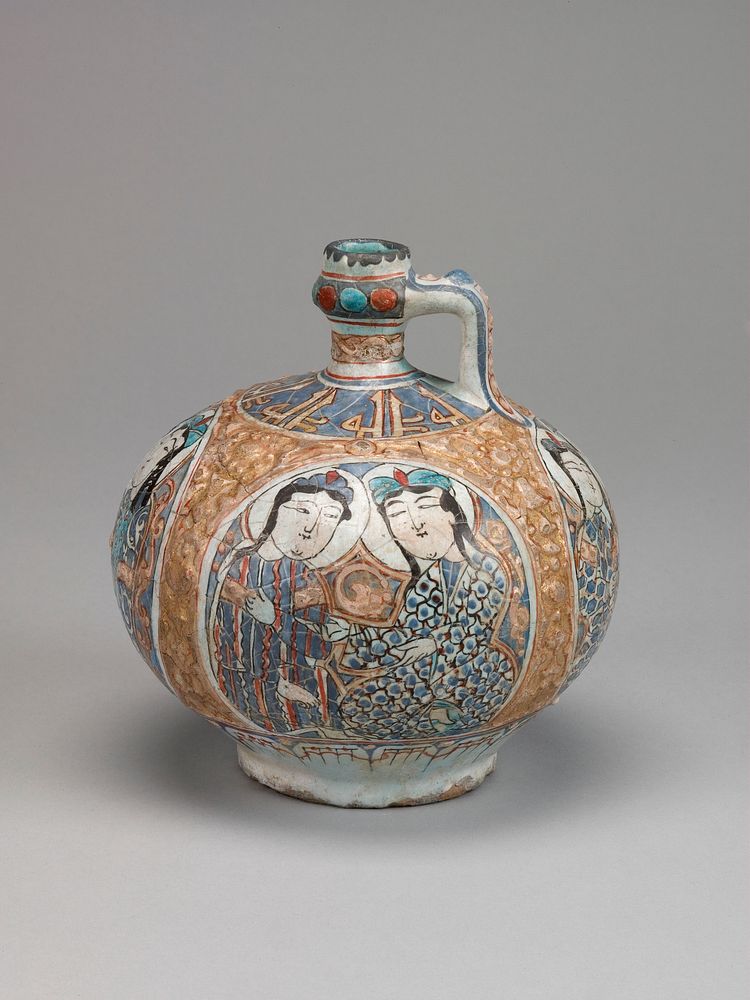 Bottle with Design of Four Groups of Paired Figures