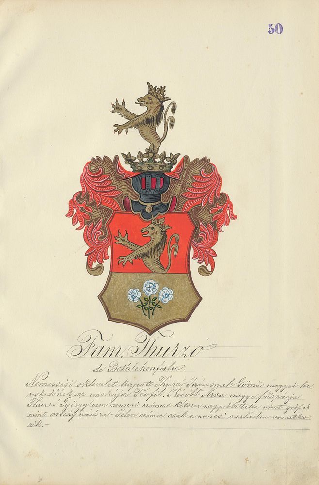 Coat of arms of the thurz family, Adolf Medzihradsky