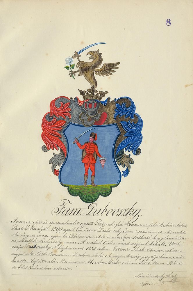 Coat of arms of the dubovská family, Adolf Medzihradsky