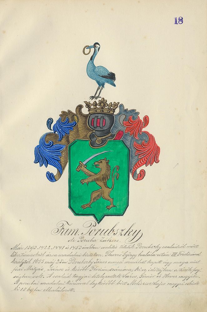 Coat of arms of the porubská family, Adolf Medzihradsky