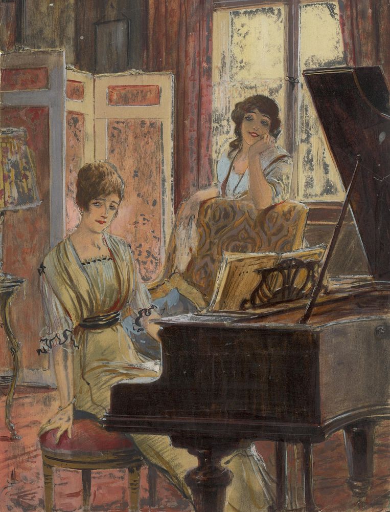 Two ladies at the piano