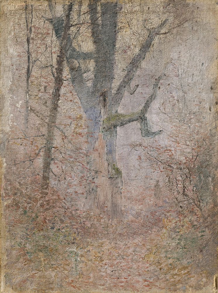 Sketch of autumn forest by László Mednyánszky