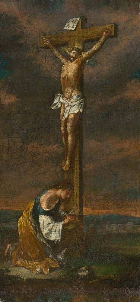 Mary magdalene at the foot of the cross