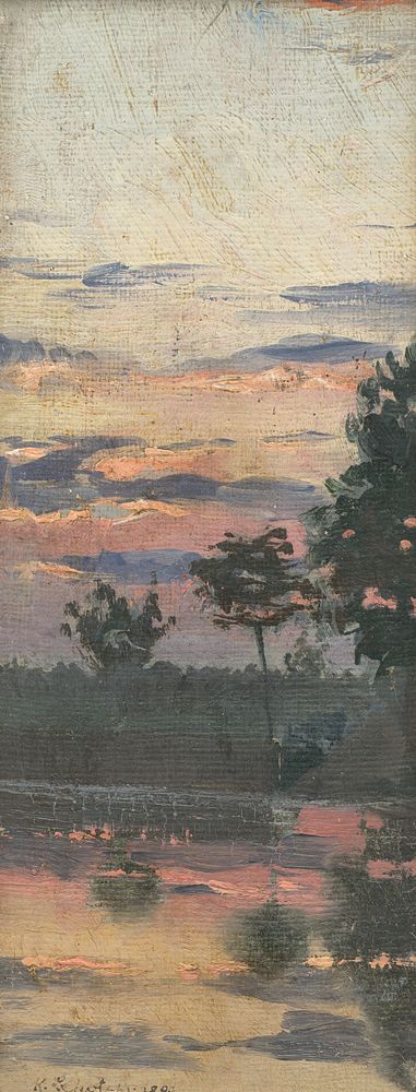 Study of an early evening landscape, Karol Miloslav Lehotský