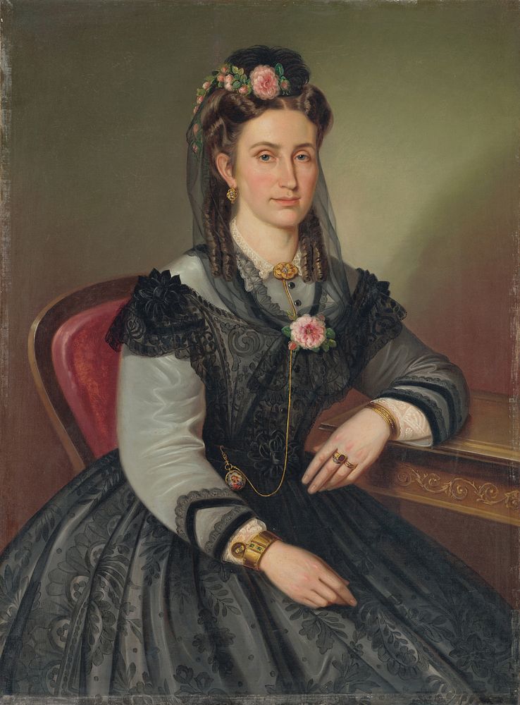 Portrait of a seated lady (mrs. ilona kubínyiová-zmeškalová), Peter Michal Bohuň