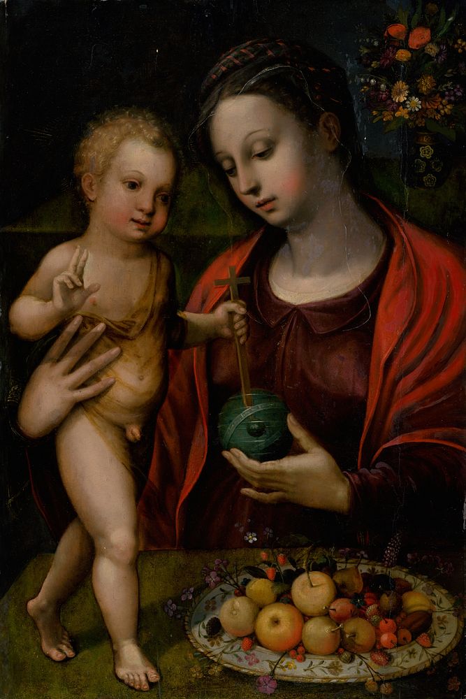 Madonna with child at the table, Pieter Coecke Van Aelst Senior