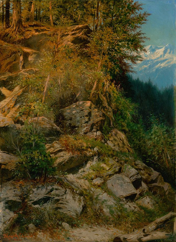 Rocky hillside in a mountain landscape, Eduard Majsch