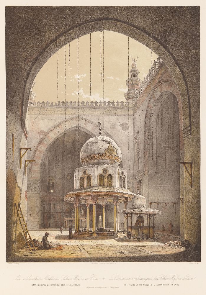 Interior of the sultan hassan mosque in cairo, Karol ľudovít Libay