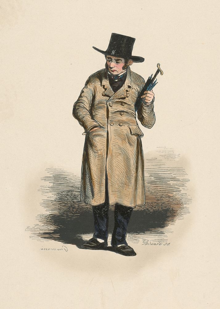 A townsman with an umbrella