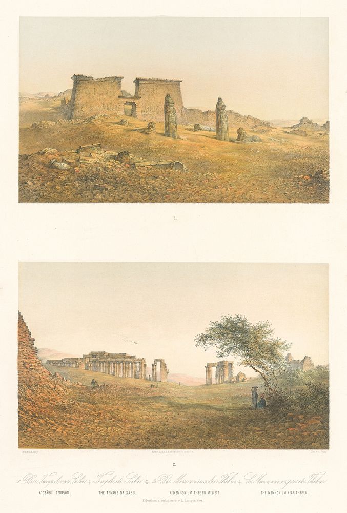 Temple in sabus / memnonium near thebes, Karol ľudovít Libay